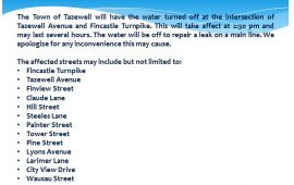Water Outage 01-25-2016